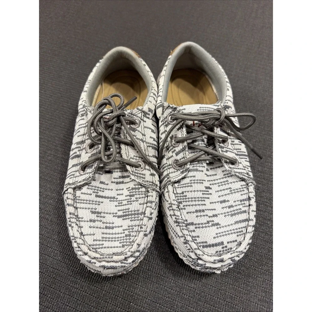 Twisted X Zero-X White and Grey Canvas‎ Lace Up Casual Shoe Youth Size 1M